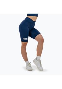 Spodenki NEBBIA Snatched High Waisted. Kolor: niebieski. Sport: fitness #1