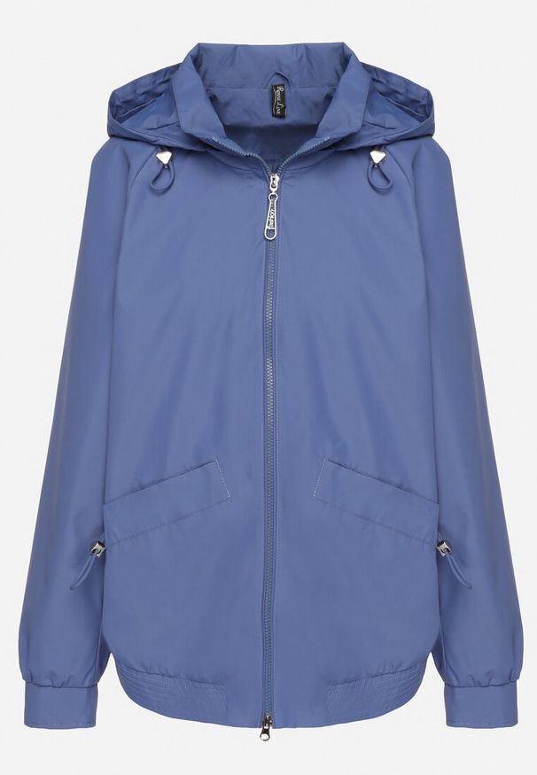 Born2be - Ciemnoniebieska Kurtka Parka o Pudełkowym Kroju ze Ściągaczem w Talii i Kapturem Sesoliena. Okazja: na spacer, na co dzień. Kolor: niebieski. Materiał: jeans. Długość rękawa: długi rękaw. Długość: długie. Styl: elegancki, casual