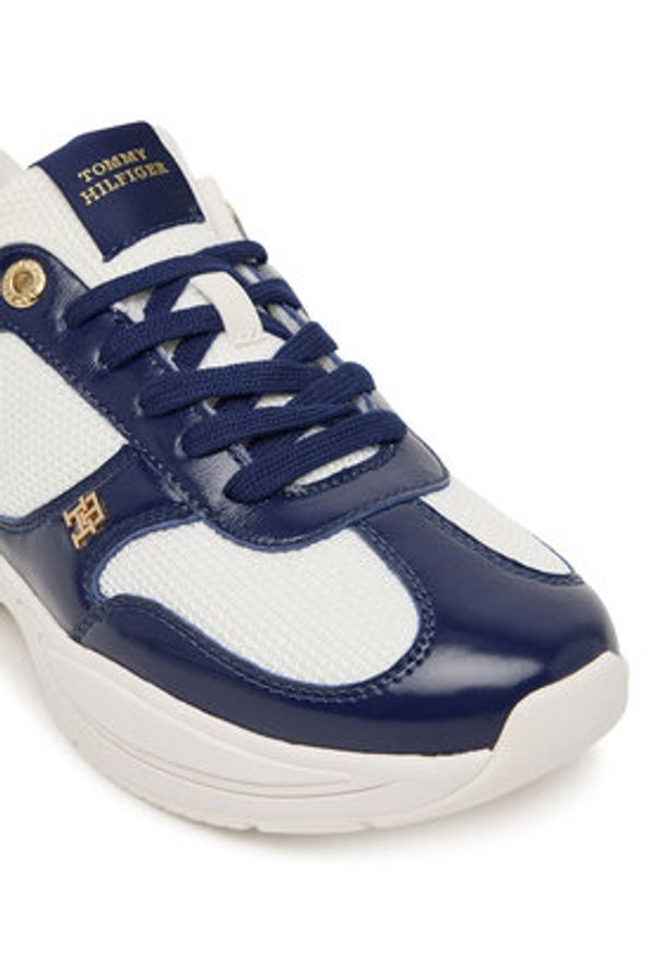 TOMMY HILFIGER - Tommy Hilfiger Sneakersy Modern Runner Shiny Leather FW0FW09413 Granatowy. Kolor: niebieski. Materiał: skóra