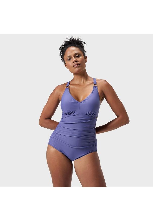 Strój kąpielowy jednoczęściowy damski na basen Speedo Shaping V Neck. Kolor: fioletowy