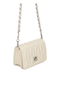 Kazar - Pikowana skórzana torebka w kolorze złamanej bieli. Materiał: skórzane. Rozmiar: małe #7
