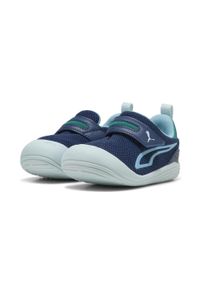 Puma - Sneakersy dla małych dzieci Kitten Mesh V PUMA Persian Blue Aqua Wild Green. Kolor: zielony, niebieski, wielokolorowy. Materiał: mesh. Sport: turystyka piesza