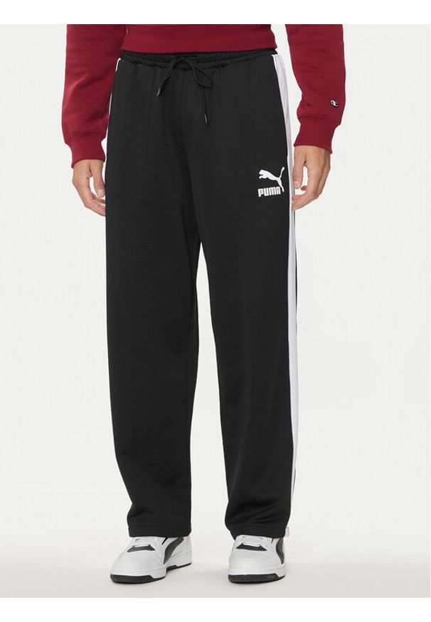 Puma Spodnie dresowe Iconic T7 625412 Czarny Straight Leg. Kolor: czarny. Materiał: syntetyk, bawełna