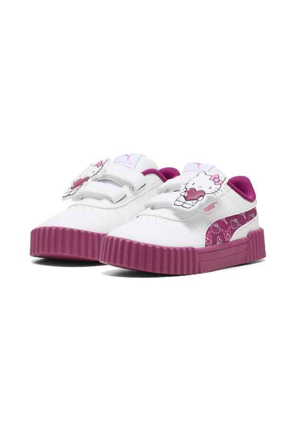 Puma - Sneakersy dla maluchów Carina 3.0 PUMA × HELLO KITTY AND FRIENDS PUMA. Kolor: różowy, biały, wielokolorowy. Wzór: motyw z bajki. Sport: turystyka piesza