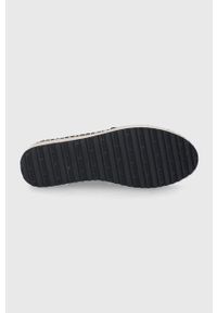 Tommy Jeans espadryle EN0EN01832.BDS.FLATFOR kolor czarny na platformie. Kolor: czarny. Materiał: materiał, guma. Wzór: gładki. Obcas: na platformie #5