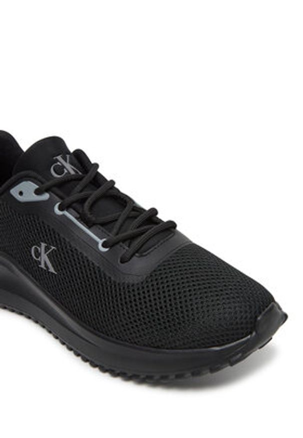 Calvin Klein Jeans Sneakersy Eva Runner L-Up Mix Mesh Logo Ck YW0YW01851 Czarny. Kolor: czarny. Materiał: materiał