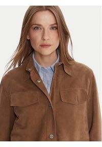 MAX&Co. Kurtka skórzana Stallo 2526446011200 Brązowy Loose Fit. Kolor: brązowy. Materiał: skóra #5