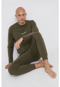 Calvin Klein Underwear Bluza męska kolor zielony melanżowa. Okazja: na co dzień. Kolor: zielony. Materiał: dzianina. Wzór: melanż. Styl: casual