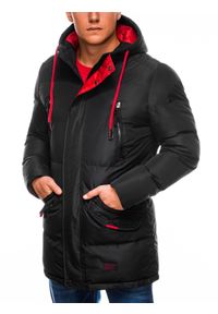 Ombre Clothing - Kurtka męska zimowa pikowana C383 - czarna - M. Kolor: czarny. Materiał: poliester. Sezon: zima #4