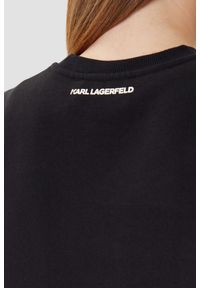 Karl Lagerfeld - KARL LAGERFELD Bluza czarna damska z cyrkoniami Ikon RS, Rozmiar XS. Okazja: na co dzień. Kolor: czarny. Materiał: bawełna. Wzór: aplikacja. Styl: casual, klasyczny, elegancki