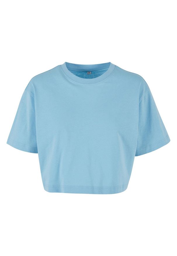 BUILD YOUR BRAND - Oversized Crop Top Dla Pań I Panów. Kolor: niebieski