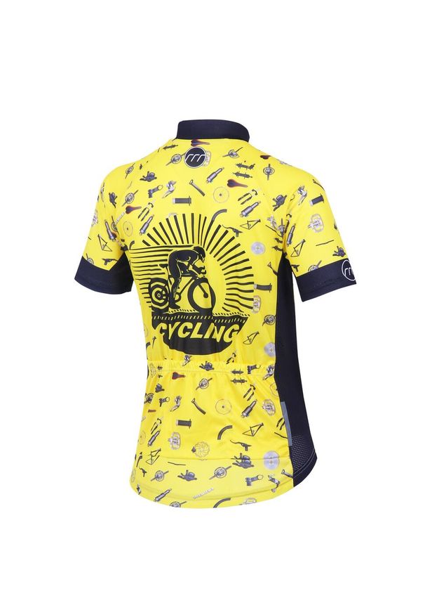 MADANI - Koszulka rowerowa męska madani. Kolor: szary, wielokolorowy, żółty. Sport: kolarstwo