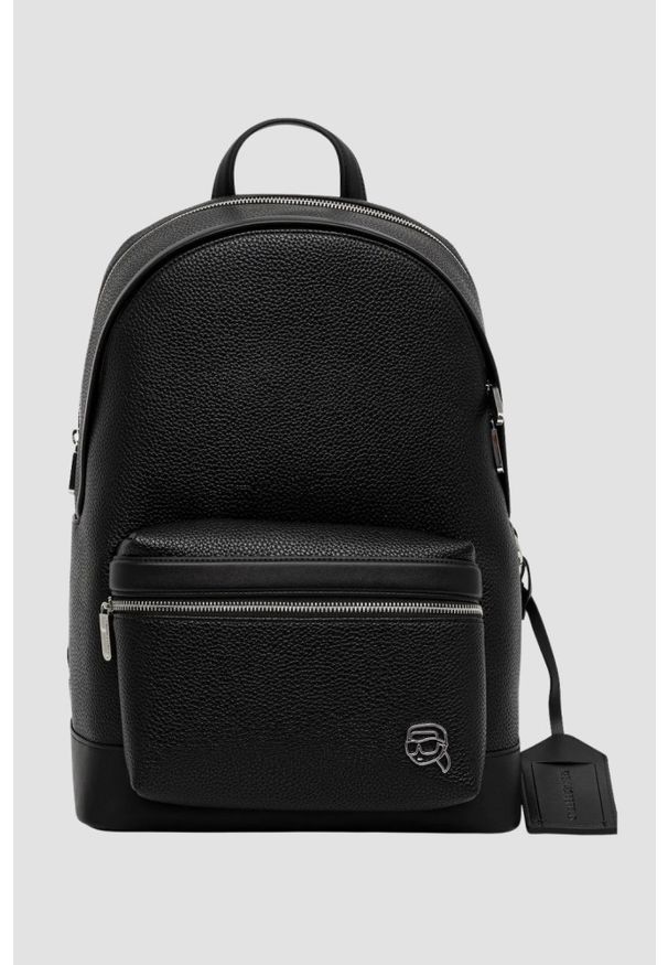 Karl Lagerfeld - KARL LAGERFELD Czarny plecak męski ze skóry ekologicznej Ikon. Kolor: czarny. Materiał: skóra ekologiczna. Styl: casual, elegancki