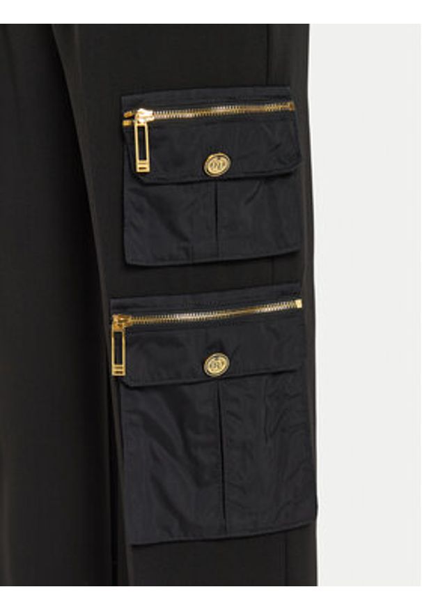 Elisabetta Franchi Spodnie materiałowe PA-045-46E2 Czarny Relaxed Fit. Kolor: czarny. Materiał: syntetyk