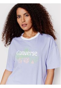 Converse T-Shirt 10023937-A04 Fioletowy Loose Fit. Kolor: fioletowy. Materiał: bawełna #3