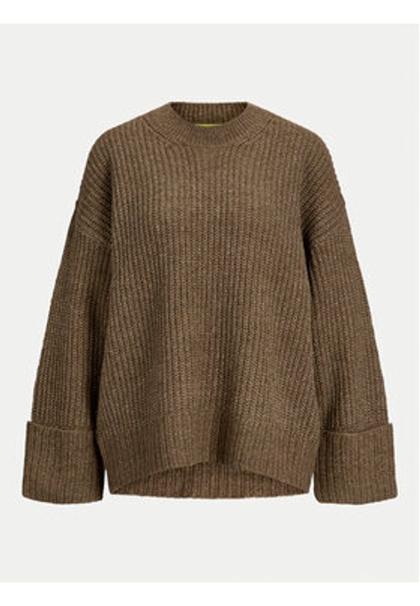 JJXX Sweter 12245453 Brązowy Relaxed Fit. Kolor: brązowy. Materiał: syntetyk