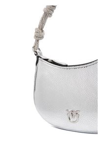 Pinko - PINKO Torebka Half Moon Baby C + Manico Al 25-26 PLTT 105913 A2WD Srebrny. Kolor: srebrny. Materiał: skórzane #5