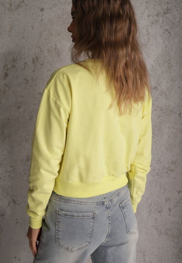 Renee - Jasnozielona Bluza z Bawełną ze Ściągaczami przy Rękawach i w Pasie Alberia. Kolor: zielony. Materiał: bawełna