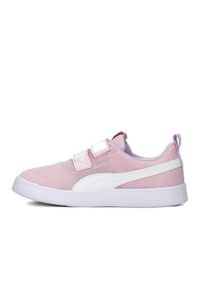 Buty do chodzenia dla dzieci Puma Courtflex V2 Mesh V PS. Zapięcie: rzepy. Kolor: różowy. Materiał: mesh. Szerokość cholewki: normalna. Sport: turystyka piesza