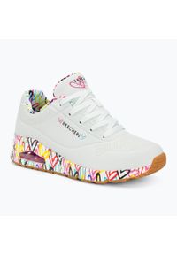 skechers - Buty na co dzień damskie SKECHERS UNO LOVING LOVE. Okazja: na co dzień. Zapięcie: sznurówki. Kolor: biały. Materiał: materiał, syntetyk. Szerokość cholewki: normalna. Wzór: aplikacja. Model: Skechers Sport. Sport: turystyka piesza