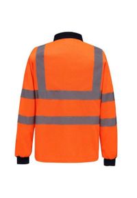 YOKO - Męska Koszulka Polo Z Długim Rękawem HiVis. Typ kołnierza: polo. Kolor: pomarańczowy, żółty, wielokolorowy. Długość rękawa: długi rękaw. Długość: długie