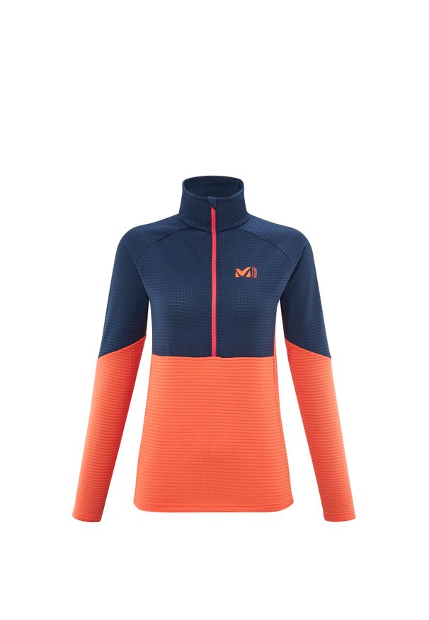 Millet - Bluza turystyczna damska Fitzroy LF Po W. Kolor: pomarańczowy, niebieski, wielokolorowy. Materiał: polar