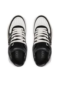 DKNY Sneakersy Olicia K4205683 Czarny. Kolor: biały. Materiał: skóra #5