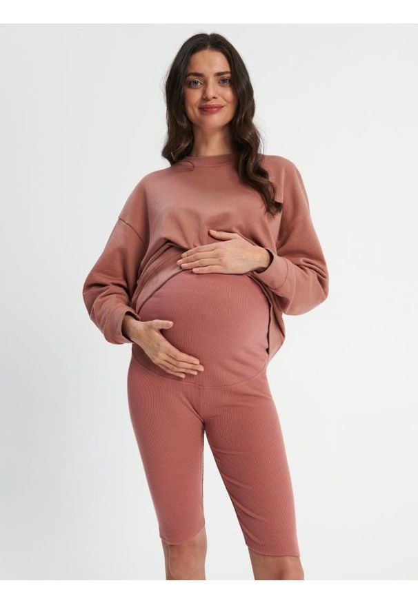 Sinsay - Kolarki MAMA - różowy. Kolor: różowy. Materiał: materiał, prążkowany