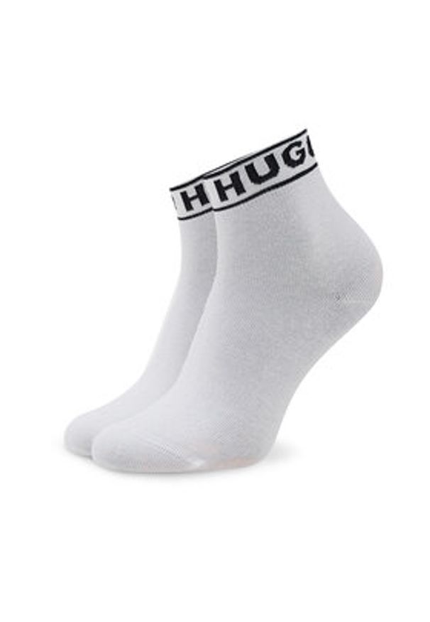 Hugo - HUGO Skarpety długie Logo 50469291 Biały. Kolor: biały. Materiał: materiał, bawełna