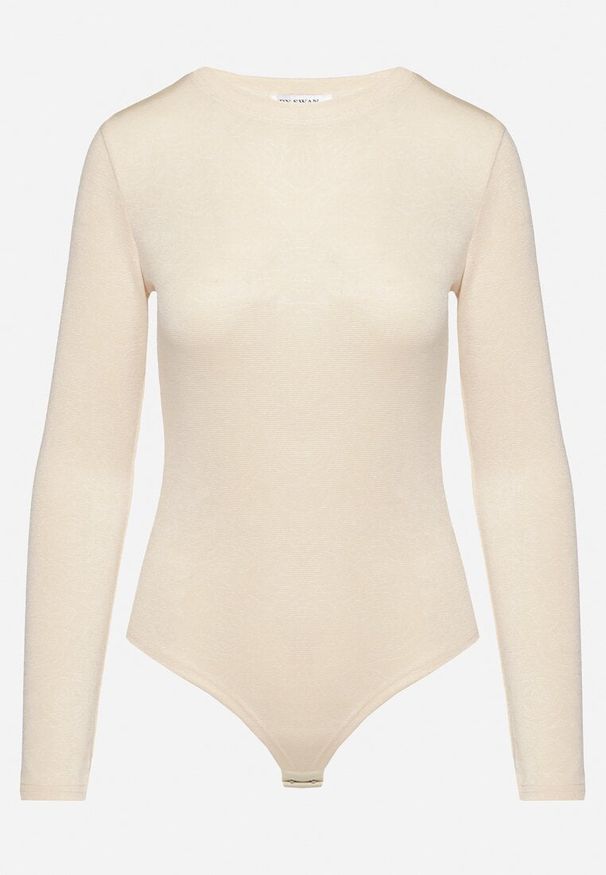 Born2be - Beżowe Body z Wiskozą w Kwiatowy Wzór Danethra. Okazja: na co dzień. Kolor: beżowy. Materiał: wiskoza. Długość rękawa: długi rękaw. Długość: długie. Wzór: kwiaty. Styl: klasyczny, elegancki, casual