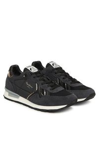 Pepe Jeans Sneakersy Brit Mirror W PLS400004 Czarny. Kolor: czarny. Materiał: materiał #4