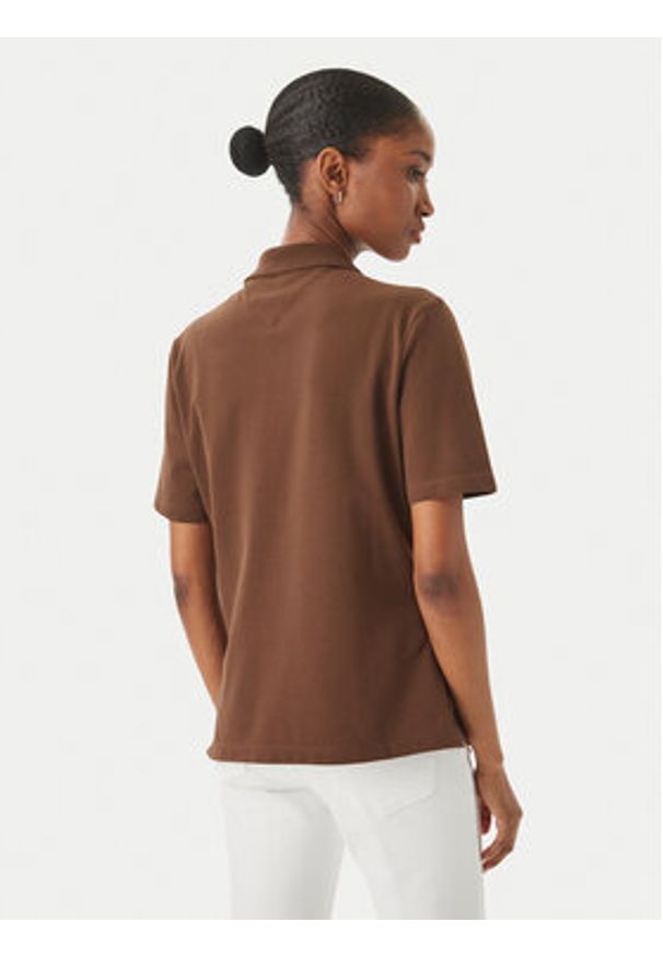 TOMMY HILFIGER - Tommy Hilfiger Polo WW0WW43224 Brązowy Regular Fit. Typ kołnierza: polo. Kolor: brązowy. Materiał: bawełna