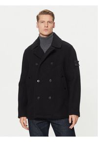 Stone Island Płaszcz wełniany 8115441F5 Czarny Regular Fit. Kolor: czarny. Materiał: wełna