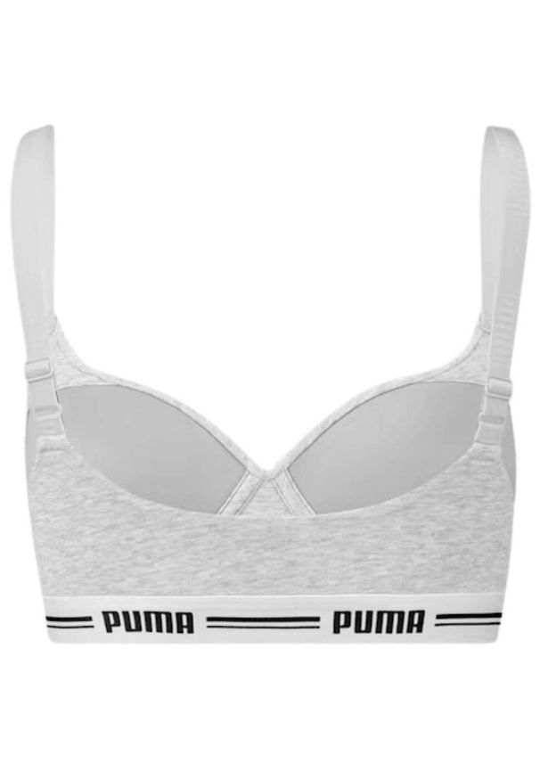 Puma - Biustonosz Sportowy Damski Pikowany. Kolor: szary