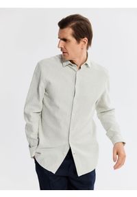 Reserved - Koszula regular z bawełny egipskiej - jasnozielony. Kolor: zielony. Materiał: bawełna #1