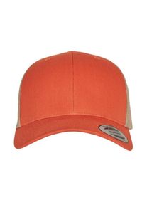 FLEXFIT - Dwukolorowa Czapka Trucker Retro. Kolor: zielony, pomarańczowy, wielokolorowy. Styl: retro