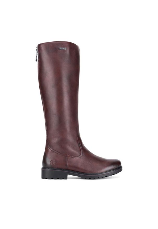 Remonte Oficerki R6576-35 Bordowy. Kolor: czerwony. Materiał: skóra