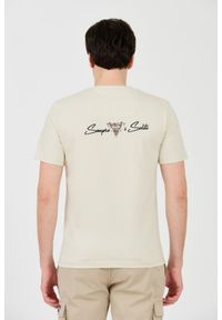 Aeronautica Militare - AERONAUTICA MILITARE Beżowy bawełniany męski t-shirt Short Sleeve, Rozmiar M. Kolor: beżowy. Materiał: bawełna #5