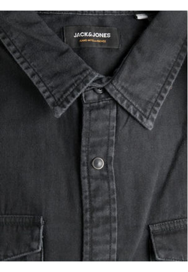Jack & Jones - Jack&Jones Koszula Sheridan 12138115 Czarny Slim Fit. Kolor: czarny. Materiał: bawełna