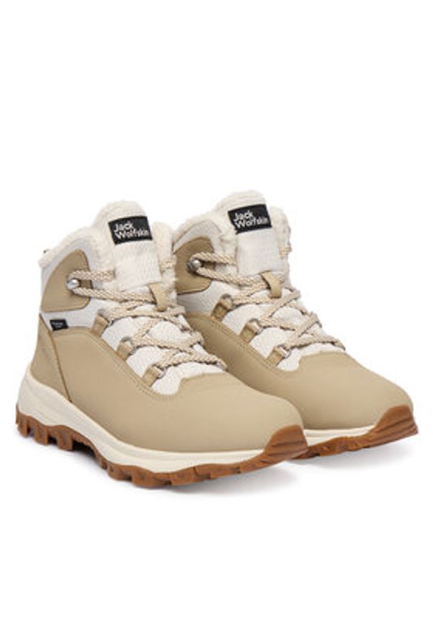 Jack Wolfskin Trekkingi Everquest Texapore Mid 4053581 Beżowy. Kolor: beżowy. Materiał: skóra
