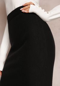 Renee - Czarna Spódnica o Ołówkowym Fasonie Midi Anomma. Kolor: czarny. Materiał: tkanina, dzianina