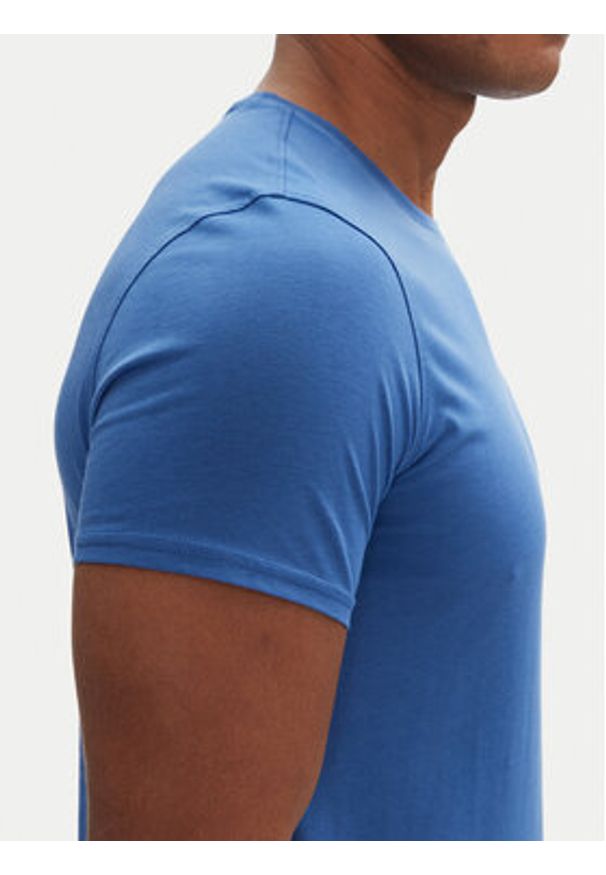 Tommy Jeans T-Shirt DM0DM04411 Niebieski Slim Fit. Kolor: niebieski. Materiał: bawełna