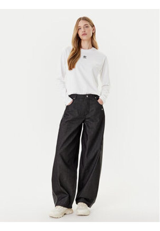 Adidas - adidas Jeansy Premium Essentials JV7773 Czarny Wide Leg. Kolor: czarny