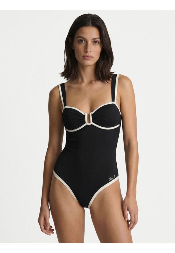 Karl Lagerfeld - KARL LAGERFELD Strój kąpielowy B2W46026 Czarny. Kolor: czarny. Materiał: syntetyk