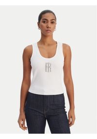 Fracomina Top FP26ST2003J42701 Biały Slim Fit. Kolor: biały. Materiał: syntetyk #1