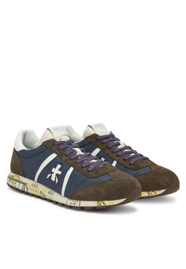 Premiata Sneakersy Lucy Var 7252 Khaki. Kolor: brązowy. Materiał: materiał
