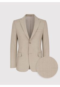 Pako Lorente - PAKO LORENTE - Beżowa marynarka garniturowa wełna. Kolor: beżowy. Materiał: wełna. Wzór: gładki #1