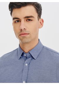 Pako Lorente - PAKO LORENTE – Niebieska koszula melanż. Kolor: niebieski. Materiał: bawełna, poliester. Długość rękawa: długi rękaw. Długość: długie. Wzór: melanż #5
