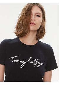 TOMMY HILFIGER - Tommy Hilfiger T-Shirt Signature WW0WW41674 Granatowy Regular Fit. Kolor: niebieski. Materiał: bawełna #3