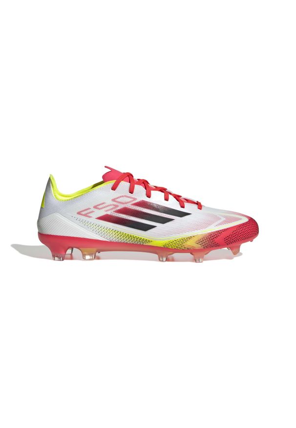 Adidas - Buty F50 Pro FG. Kolor: żółty, czarny, biały, wielokolorowy. Materiał: materiał. Sport: piłka nożna